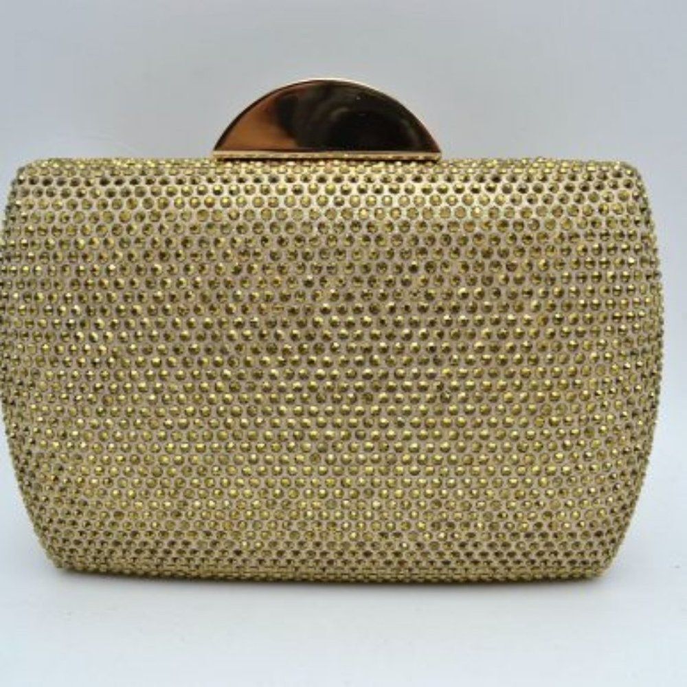 Cute Crystal Minaudiere Evening Bag (Champagne)